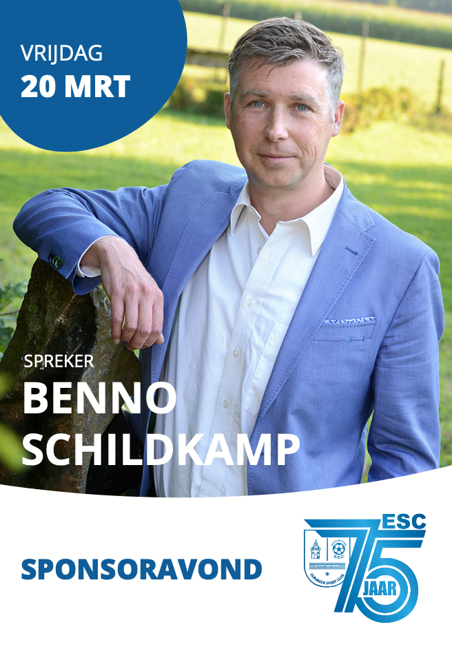 Sponsoravond met Benno Schildkamp op 20 maart a.s.