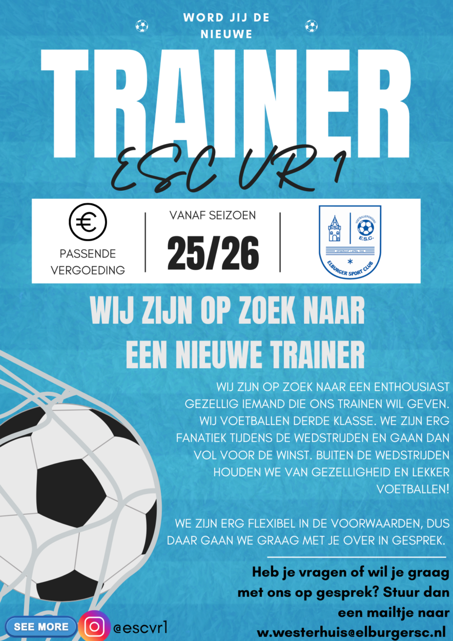 Word jij de nieuwe trainer/coach van ESC Vrouwen 1?