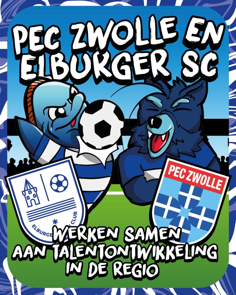 ESC JO13-2 draagt middencirkeldoek bij PEC Zwolle – RKC en leden kunnen mee voor een gereduceerd tarief