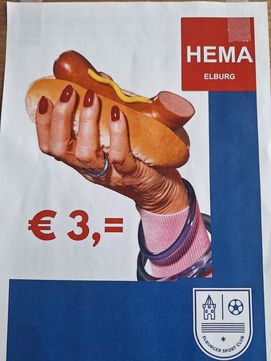 Nieuw in de kantine; broodje ‘Hema rookworst’