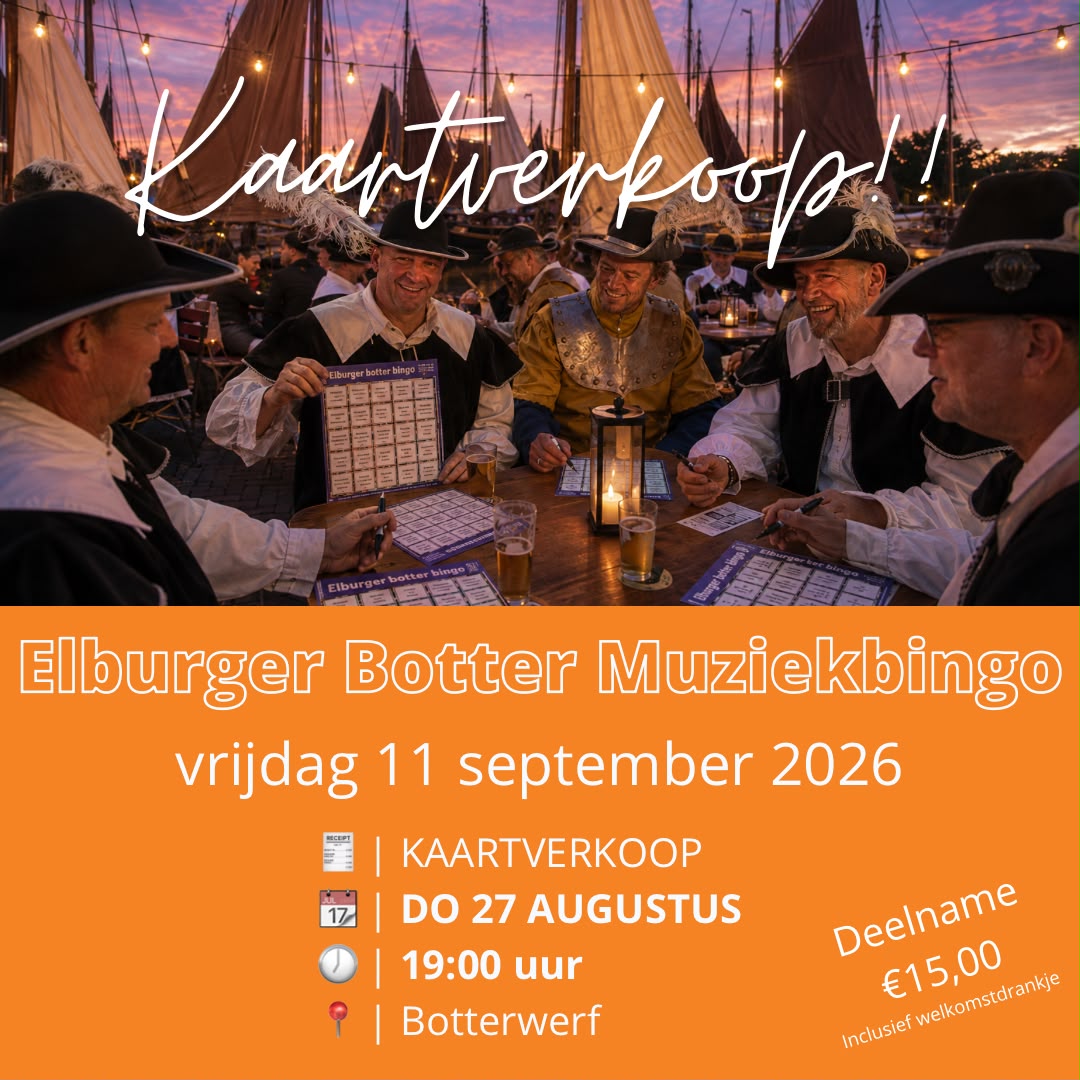MUZIEKBINGO TIJDENS DE ELBURGER BOTTERDAGEN!