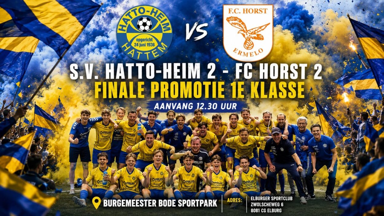 ESC ontvangt promotiefinale tussen Hatto-Heim 2 en FC Horst 2 a.s. zaterdag